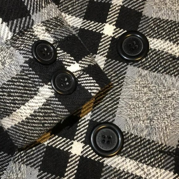 Women’s JouJou Plaid Pea Coat Jacket-size M - Picture 12 of 16